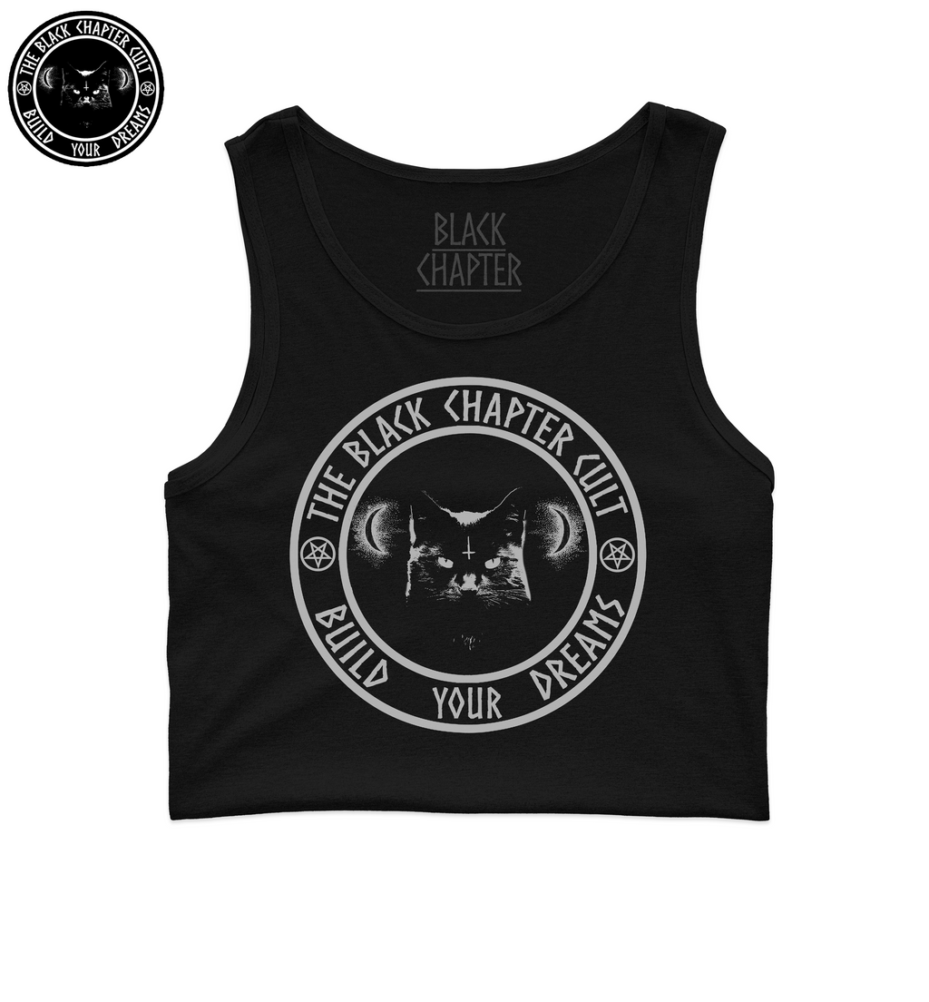 Cropped Tank Top - Salem Cat